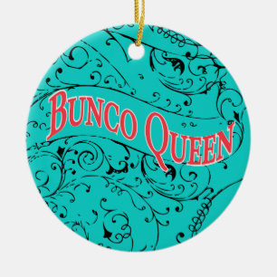 Scroll Design Bunco Queen Keramisch Ornament