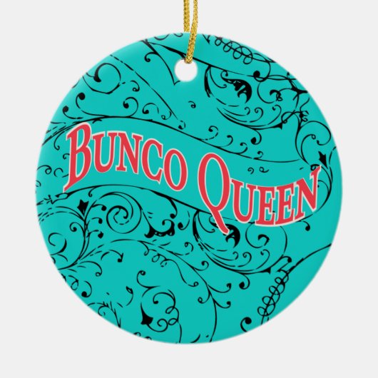  Scroll Design Bunco Queen Keramisch Ornament (Voorkant)