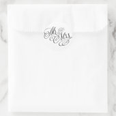 Scroll Font Mr en Mrs Wedding Sticker (Tas)