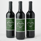 Scroll Hart Monogram - Smaragd Wijn Etiket (Flessen)