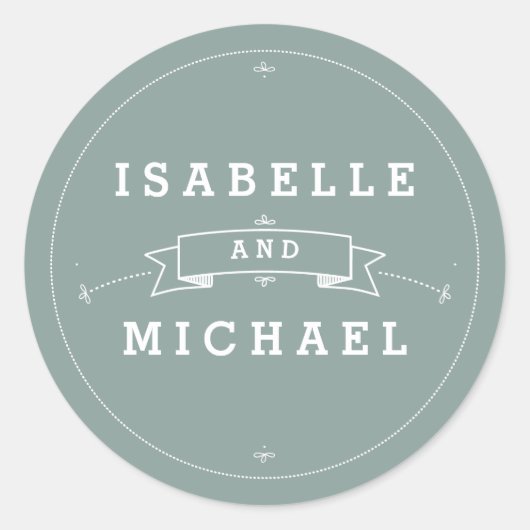 Scroll in Bruid & bruidegom Bruiloft Sticker (Voorkant)