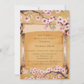 Scroll Japanse Kersenbloesem Brunch en Bubbly Kaart (Voorkant)