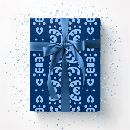 Scroll Lace in Blue Indigo Cadeaupapier