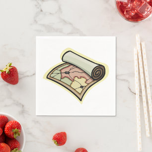 Scroll Map Napkins Servet