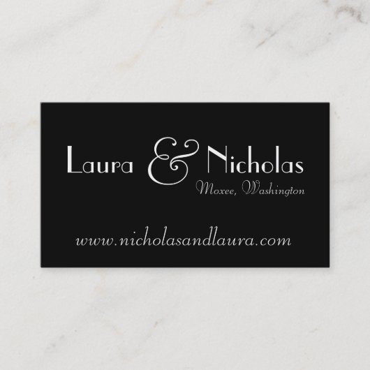  Scroll Monogram Black & White Website Card Visitekaartje (Voorkant)