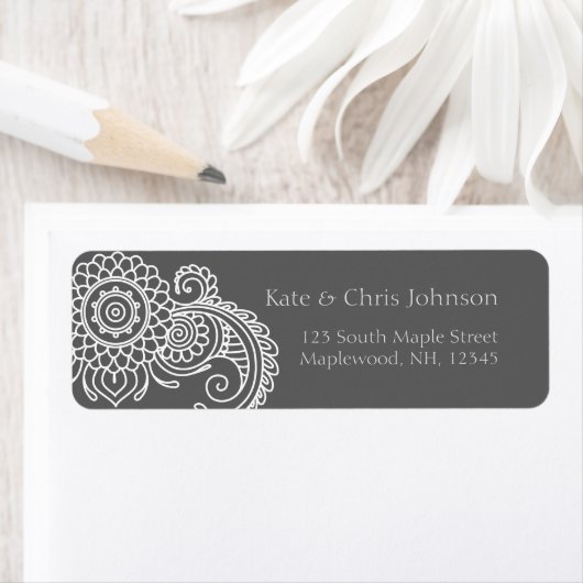 scroll ontwerp herrun adres label-white etiket (Insitu)