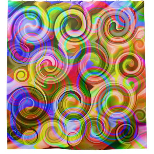 Scroll Pastel geometrisch abstract  Douchegordijn (Voorkant)