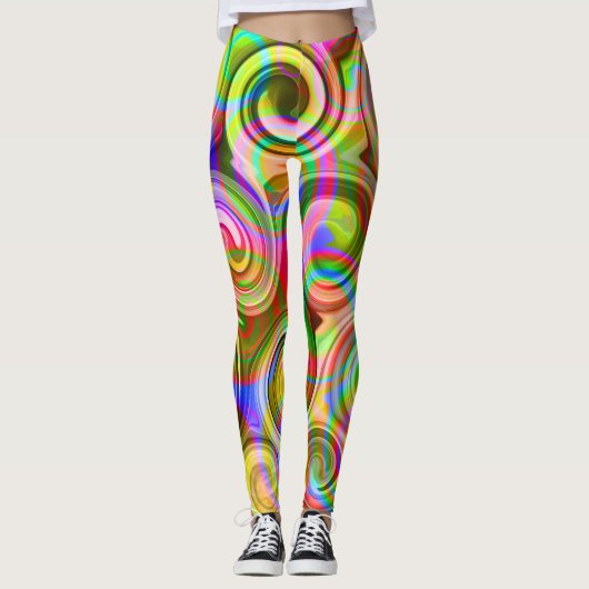 Scroll Pastel geometrisch abstract  Leggings (Voorkant)