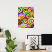 Scroll Pastel geometrisch abstract Poster (Thuiskantoor)