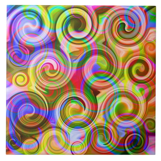 Scroll Pastel geometrisch abstract Tegeltje (Voorkant)