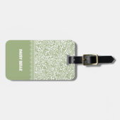 Scroll Pattern Groen & Wit Bagagelabel (Voorkant horizontaal)