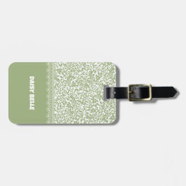 Scroll Pattern Groen & Wit Bagagelabel