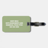 Scroll Pattern Groen & Wit Bagagelabel (Achterkant horizontaal)