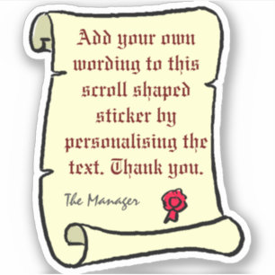 Scroll Perkament met Oude Stijltekst. Sticker