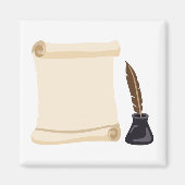Scroll Quill & Ink Magneet (Voorkant)