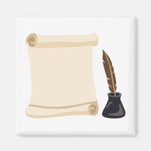 Scroll Quill & Ink Magneet