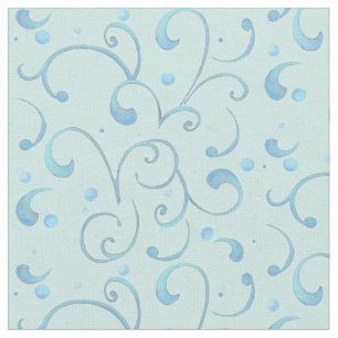 Scroll Swirl Dot Aqua Blue Nursery Baby Schattigee Stof
