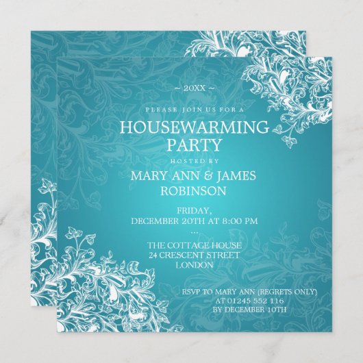  Scroll Turquoise Kaart (Voorkant / Achterkant)