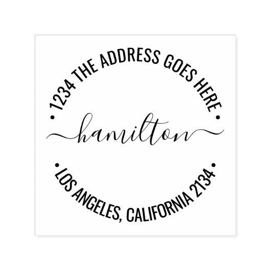 Scrolled Text Typografie gepersonaliseerd op maat Zelfinktende Stempel (Design)