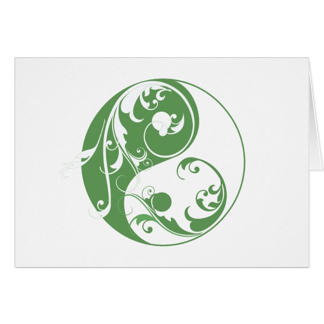 Scrollende Yin & Yang (groen) (Voorkant Horizontaal)