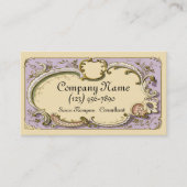  scrollers Floral Cutout Cream Lavender Visitekaartje (Voorkant)