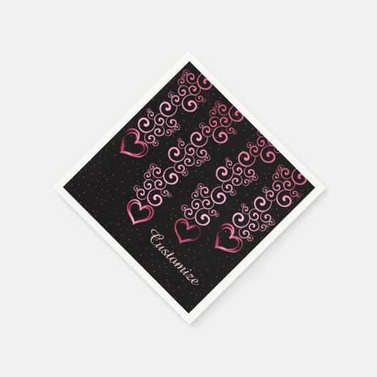 Scrolling Vine Hearts Napkins Servetten (Hoek)