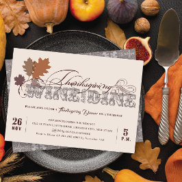  scrollrollen Wijn en Dine Thanksgiving Dinner Kaart