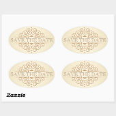 Scrolls Bewaar de datum Bruiloft Labels (Vel)