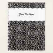 Scrolls blancs en forme de diamant sur noir (Devant)