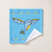 Scrolls de la queue jaune de l'oiseau blanc (Gant de toilette)