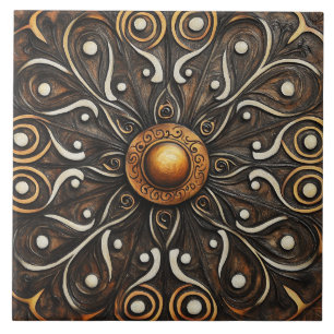 Scrollwork met Golden Center 4 Tegeltje