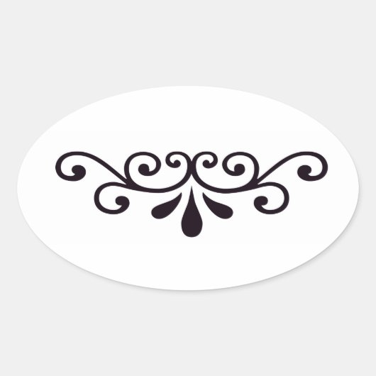 Scrollwork-Sticker Ovale Sticker (Voorkant)