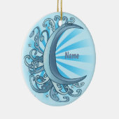 Scrolly Crescent Moon Keramisch Ornament (Rechts)