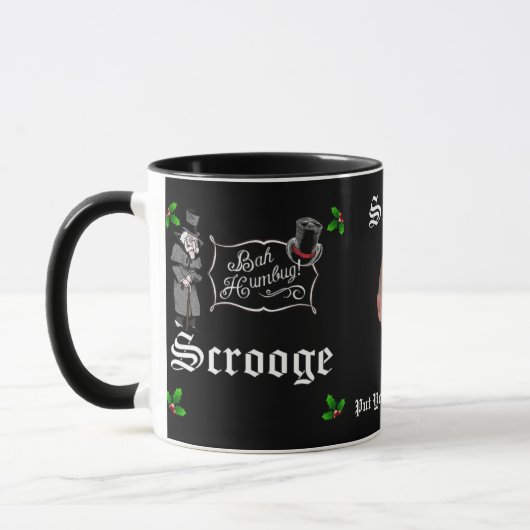 SCROOGE Afbeelding/Tekst Gepersonaliseerd Kerstcad Mok (Links)