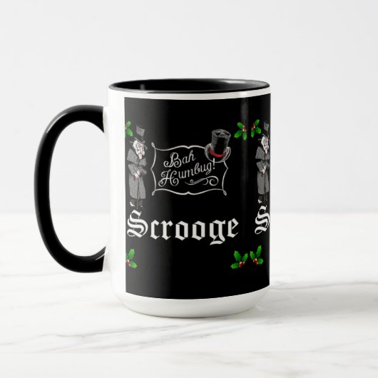 SCROOGE "Bah Humbug!" Kerstcadeau Mok (Links)
