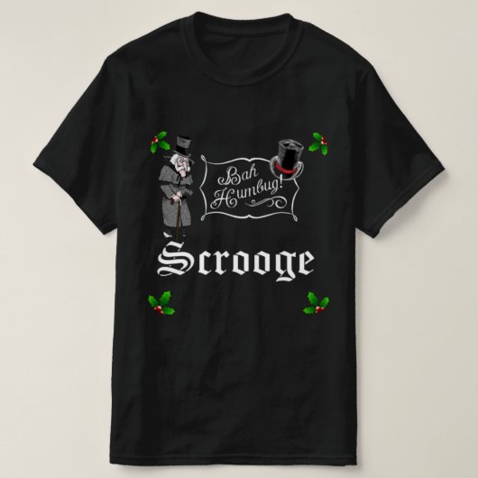 SCROOGE Bah Humbug Kerstmis T-Shirt (Design voorkant)