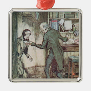 Scrooge en Bob Cratchit Metalen Ornament