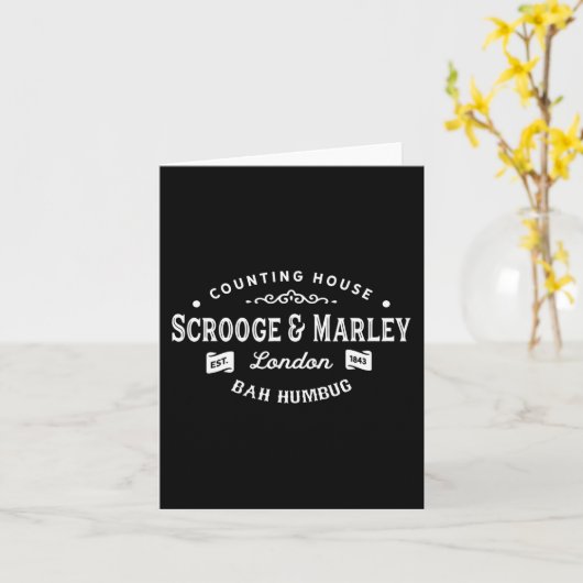 Scrooge en Marley Boekhoudkantoor Kerstlied Kaart (Gele Bloem)