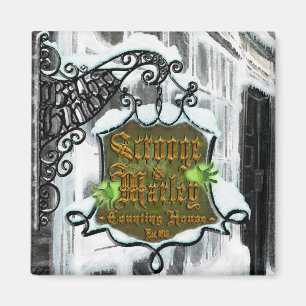 Scrooge&MarleySignScene vierkante magneet