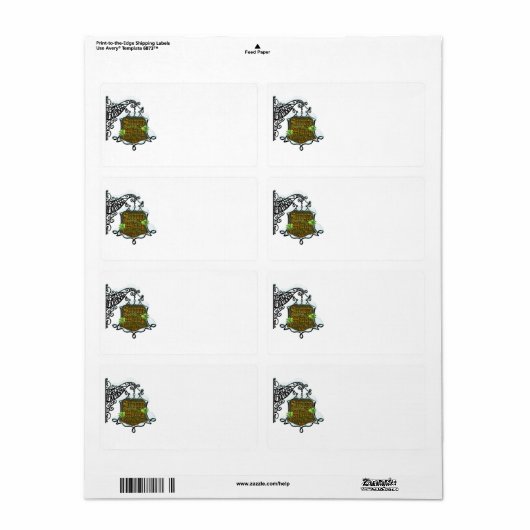 ScroogeHauntedSign Etiket (Full Sheet)