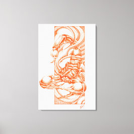 Scropion dotwork canvas afdruk