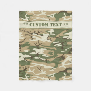 Scrub Camo met aangepaste tekst Fleece Deken