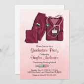 Scrub Faire-part d'obtention du diplôme de l'école (Devant / Derrière)