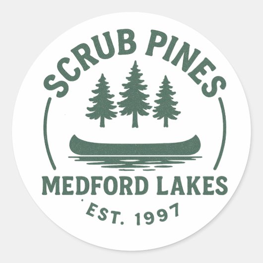 Scrub Pines Sticker groen/wit (Voorkant)