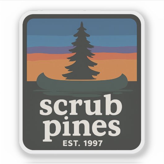 Scrubpines sunset sticker (Voorkant)