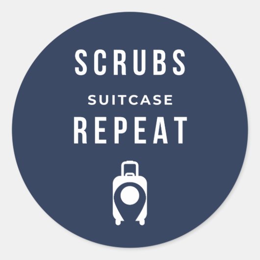 Scrubs Suitcase Repeat - Autocollant drôle pour in (Devant)
