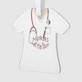 Scrubs Uniform Neurses Call Shots met Kerstmis Ornament (voorkant)