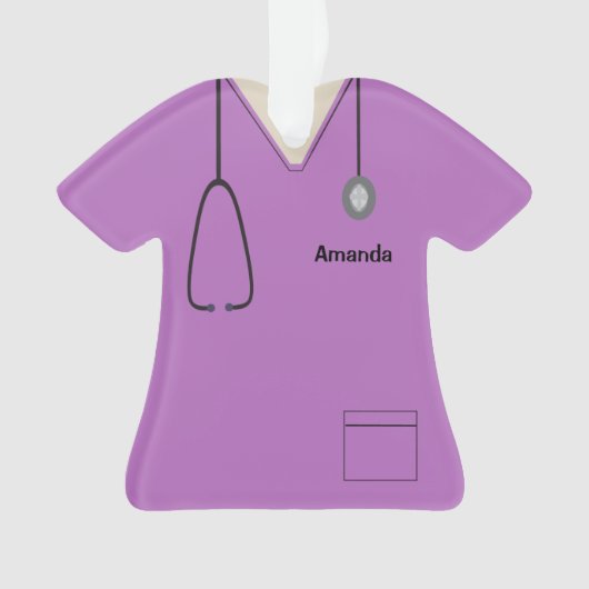 Scrubs Uniforme Nurse Violet Chemise Noël Orn (devant)