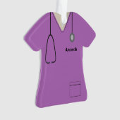 Scrubs Uniforme Nurse Violet Chemise Noël Orn (devant)