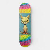 Scruffy Cat art drôle Skateboard Deck (Recto)